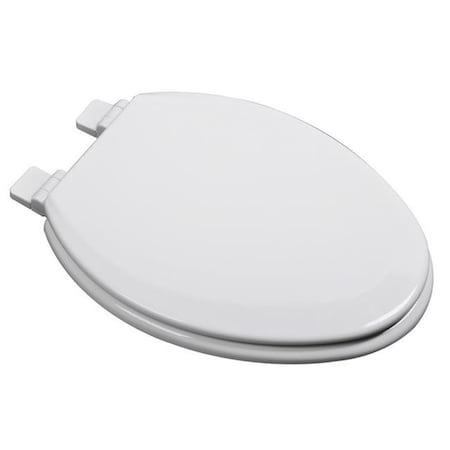 Plumbing Technologies Plumbing Technologies 1F1E7-00 Slow Close Premium Elongated Molded Wood Toilet Seat; White 1F1E7-00